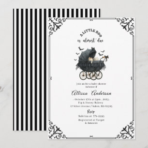 Convite Chuva de bebê Holloween Abóbora Pequeno Boo