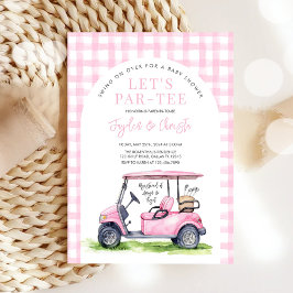 Convite Chuva de Bebê Hora do Tee de Golfe Feminino