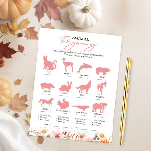 Convite Chuva de Bebê Jogo de Gravidez de Animal