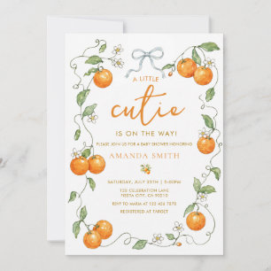 Convite CHUVA DE BEBÊ Laranja Cute Baby Citrus