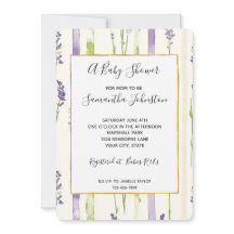 Chuva de Bebê Listras de Lavanda Floral
