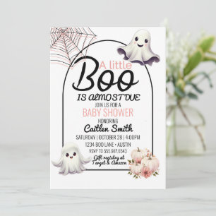 Convite Chuva de Bebê Little Boo Quase Chegando Halloween