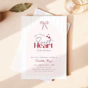Convite Chuva de Bebê Little Sweetheart Bow Heart