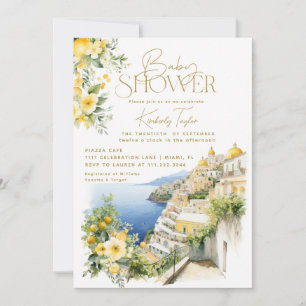 Convite Chuva de Bebê Mediterrâneo Itália Positano Italian