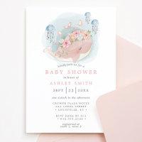 Chuva de Bebê Menina Água-Viva Baleia Rosa Náutica