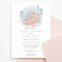 Chuva de Bebê Menina Água-Viva Baleia Rosa Náutica
