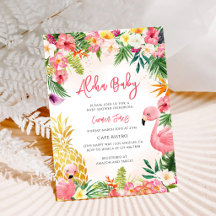 Chuva de Bebê Menina Aloha Hibisco Rosa