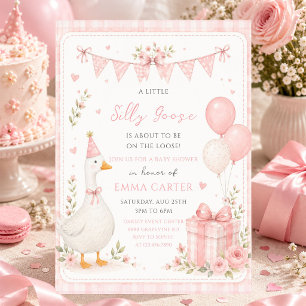 Convite Chuva de Bebê Menina Arco Rosa Silvestre Elegante