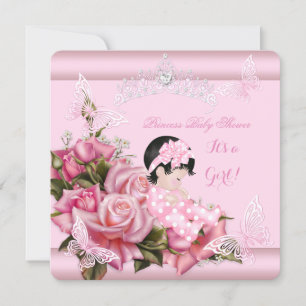 Convite Chuva de Bebê Menina Borboleta Rosa Bebê 3