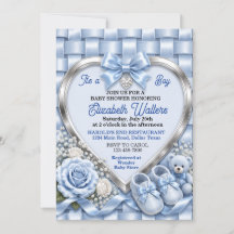 Chuva de Bebê Menina com Laço Azul Pastel Elegante