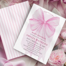Chuva de Bebê Menina com Laço Rosa