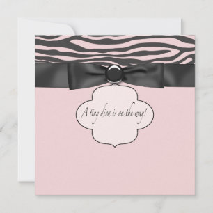 Convite Chuva de Bebê Menina Diva Zebra Rosa