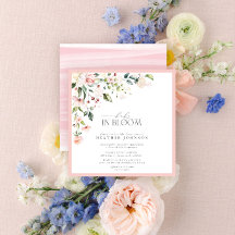 Chuva de Bebê Menina em Flor Script Elegante Rosa