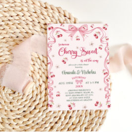 Convite Chuva de Bebê Menina Floral Rosa Cerejeira