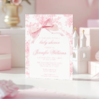 Chuva de Bebê Menina Floral Rosa Francês Boho Laço