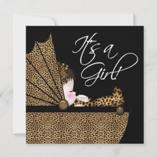 Convite Chuva de Bebê Menina Leopardo