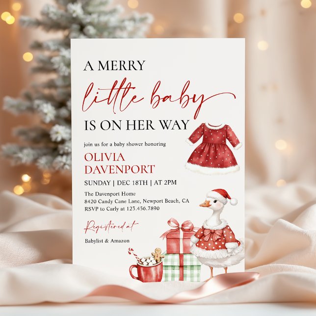 Convite Chuva de Bebê Menina Natal Feliz de Inverno (Criador carregado)