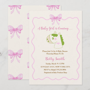 Convite Chuva de Bebê Menina Personalizada Cavalo Fofo Arc