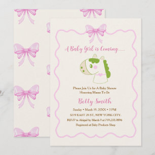 Convite Chuva de Bebê Menina Personalizada Cavalo Fofo Arc