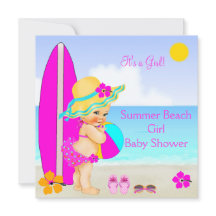 Chuva de Bebê Menina Praia Rosa Azul Turquesa Chap