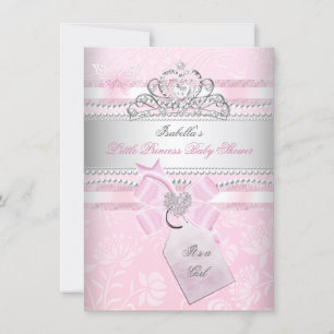 Convite Chuva de Bebê Menina Princesa Borboleta Coração