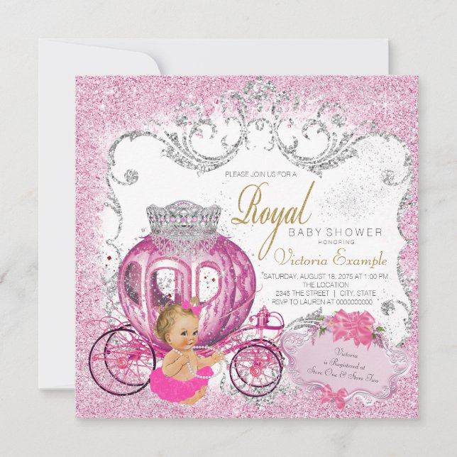 Convite Chuva de Bebê Menina Princesa Fofa Fada (Frente)