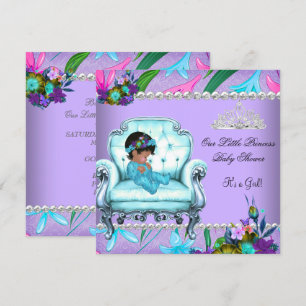 Convite Chuva de Bebê Menina Rosa Azul Turquesa Roxo Cadei