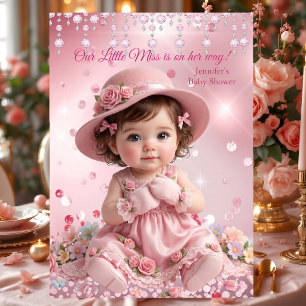 Convite Chuva de Bebê Menina Rosa Bonita Morena