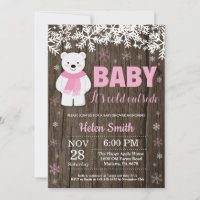 Chuva de Bebê Menina Urso Polar Rústico de Inverno