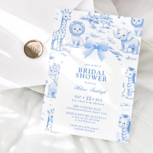 Convite Chuva De Bebê Menino Arco Azul Safari Toile De Jou