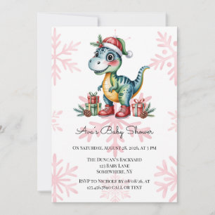 Convite Chuva de Bebê Menino Azul de Natal e Presentes com