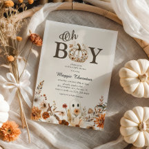 Chuva de Bebê Menino Floral Fantasma Outono Boho H