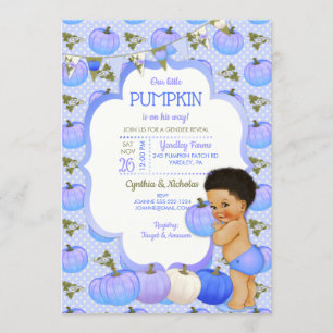 Convite Chuva de Bebê Menino Little Pumpkin Médio Crespo