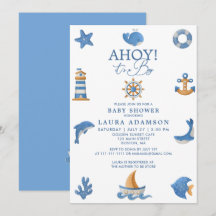 Chuva de Bebê Menino Marinheiro Náutico Ahoy