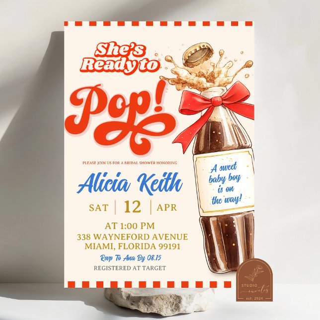 Convite Chuva de Bebê Menino Tema Azul Retro, Bebê Pronto  (Criador carregado)