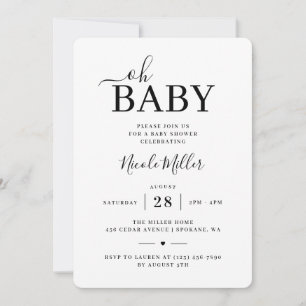 Convite Chuva de Bebê Minimalista Elegante