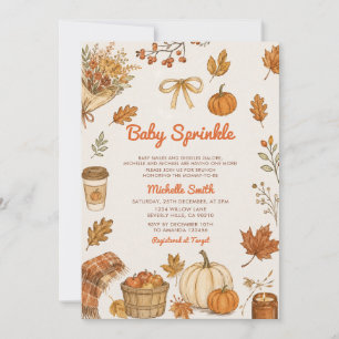 Convite Chuva de Bebê no Cozy Pumpkin Patch Outono Celebra