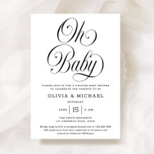 Chuva de Bebê Oh Baby Elegante Preto e Branco Neut