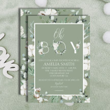 Chuva de Bebê Oh Boy Floral Elegante Sage