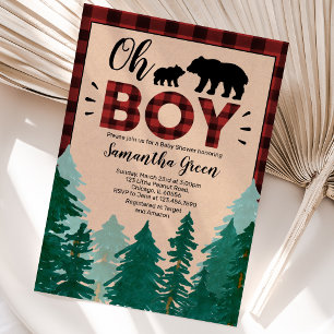 Convite Chuva de Bebê Oh Boy Lumberjack