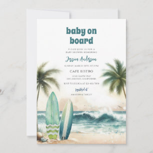 Convite Chuva de Bebê Onda Azul Baby Shower
