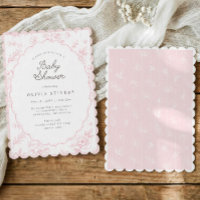 Chuva de Bebê Oval Floral Vintage Francês Rosa