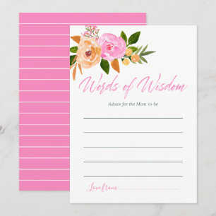 Convite Chuva de bebê para mamãe com flores em aquarela ro