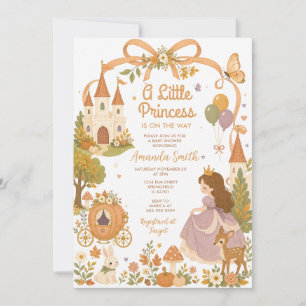 Convite Chuva de Bebê Pequena Princesa Reino Encantado