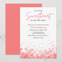 Chuva de Bebê Pink e Red A Little Sweetheart