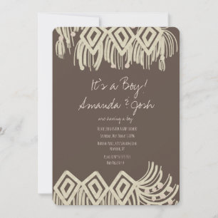 Convite Chuva de Bebê Pintura Macrame Boho