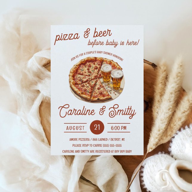 Convite Chuva de Bebê: Pizza & Cerveja Antes da Chegada do (Criador carregado)