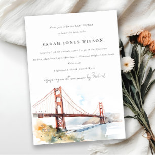 Convite Chuva de Bebê Ponte Golden Gate de São Francisco