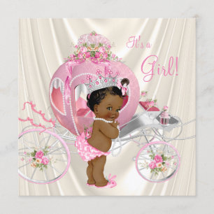 Convite Chuva de Bebê Princesa Afro-Americana Pérola