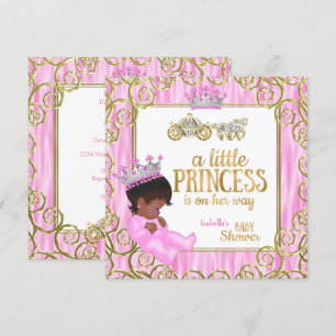 Convite Chuva de Bebê Princesa Étnica Carruagem de Cavalo